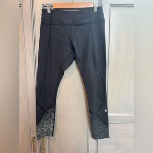 Lululemon Athletica Black Leggings with Reflective Silver Accents